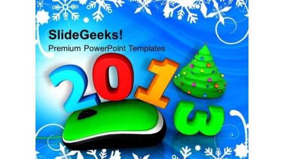 2013 With Computer Mouse Christmas PowerPoint Templates Ppt Backgrounds For Slides 1212