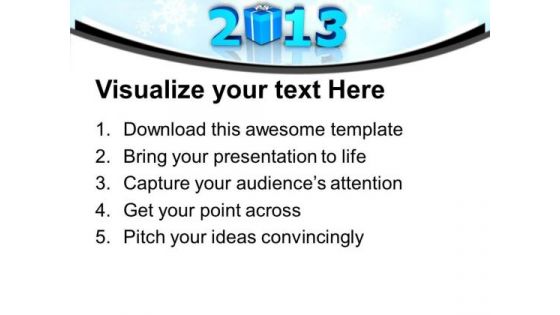 2013 With Gifts New Year Celebration PowerPoint Templates Ppt Backgrounds For Slides 0113