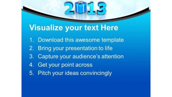 2013 With Gifts New Year Celebration PowerPoint Templates Ppt Backgrounds For Slides 0113