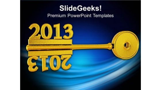 2013 With Golden Key New Year Concept Business PowerPoint Templates And PowerPoint Themes 1112