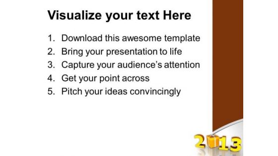 2013 With Yellow Color With Gift Box PowerPoint Templates Ppt Backgrounds For Slides 1212