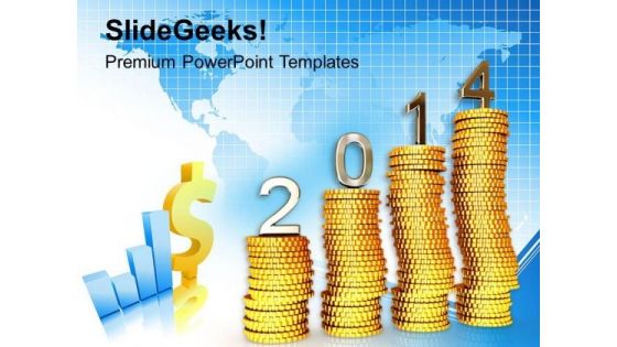 2014 Financial Goals Targets New Year PowerPoint Template 1113