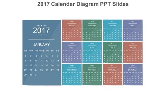 2017 Calendar Diagram Ppt Slides