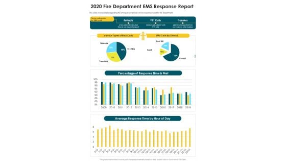 2020 Fire Department EMS Response Report One Pager Documents