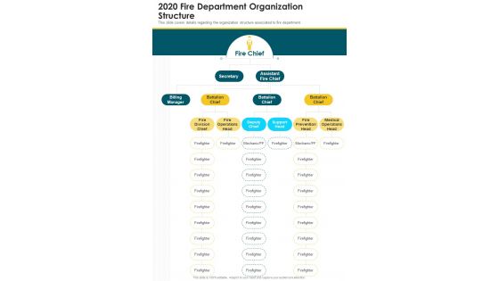 2020 Fire Department Organization Structure One Pager Documents