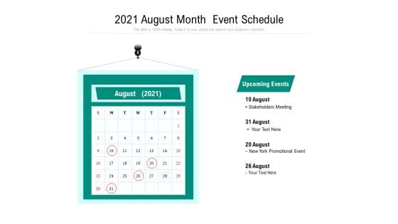 2021 August Month Event Schedule Ppt PowerPoint Presentation Professional Structure PDF