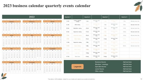 2023 Business Calendar Ppt PowerPoint Presentation Complete With Slides