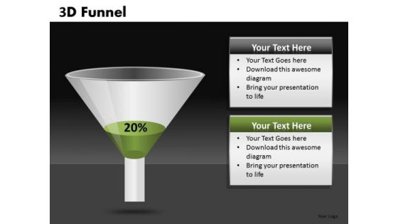 20 Percent Editable 3d Funnel Diagram PowerPoint Slides Ppt Templates