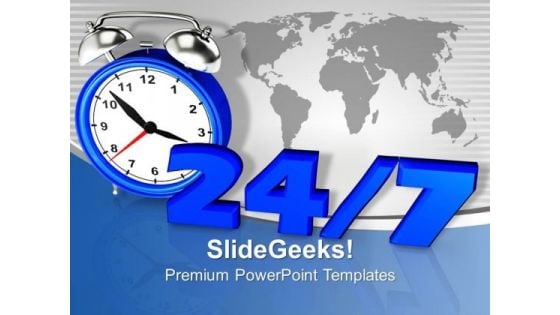 24 7 Sign Global Business PowerPoint Templates Ppt Backgrounds For Slides 1212