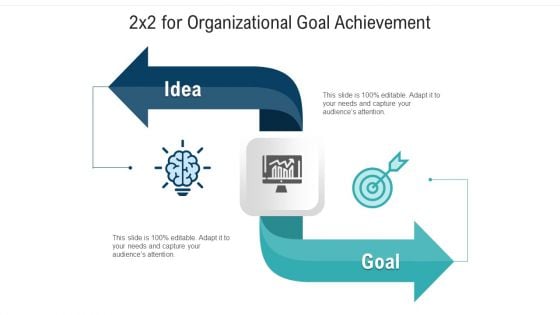 2X2 For Organizational Goal Achievement Ppt PowerPoint Presentation Gallery Layouts PDF