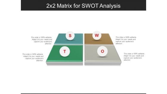 2X2 Matrix For Swot Analysis Ppt PowerPoint Presentation Infographics Background Designs