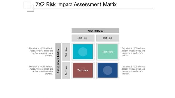 2X2 Risk Impact Assessment Matrix Ppt PowerPoint Presentation Gallery Skills