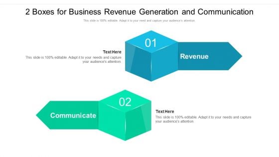 2 Boxes For Business Revenue Generation And Communication Ppt PowerPoint Presentation File Backgrounds PDF