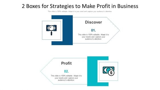 2 Boxes For Strategies To Make Profit In Business Ppt PowerPoint Presentation Diagram Templates PDF