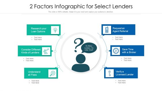 2 Factors Infographic For Select Lenders Ppt PowerPoint Presentation File Shapes PDF