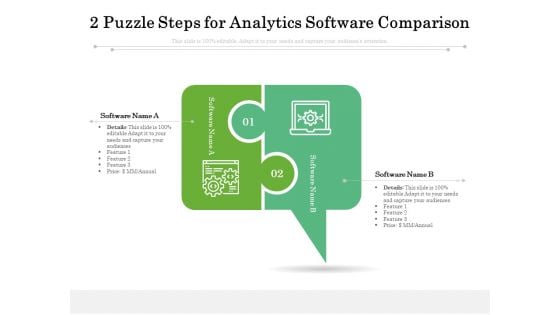 2 Puzzle Steps For Analytics Software Comparison Ppt PowerPoint Presentation Slides File Formats PDF