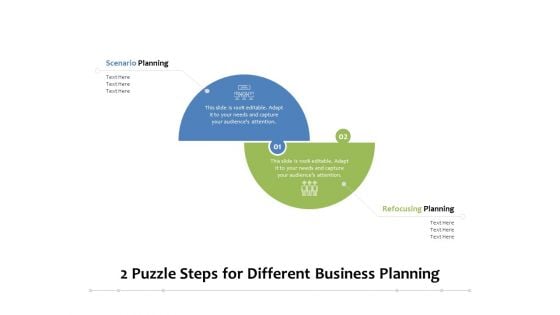 2 Puzzle Steps For Different Business Planning Ppt PowerPoint Presentation Professional Portfolio PDF