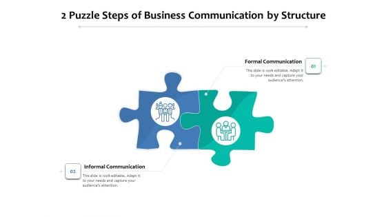 2 Puzzle Steps Of Business Communication By Structure Ppt PowerPoint Presentation Portfolio Mockup PDF