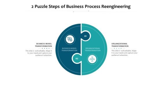 2 Puzzle Steps Of Business Process Reengineering Ppt PowerPoint Presentation Inspiration Summary PDF