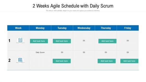 2 Weeks Agile Schedule With Daily Scrum Ppt Layouts Clipart Images PDF
