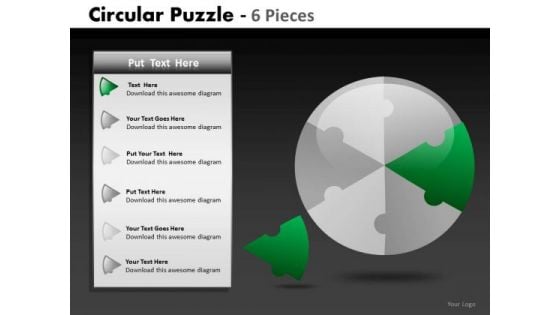 2 Circular Puzzle 6 Pieces PowerPoint Slides And Ppt Diagram Templates