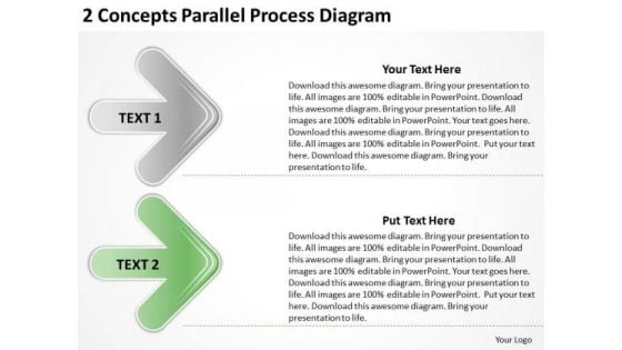 2 Concepts Parallel Process Diagram Score Business Plan PowerPoint Templates