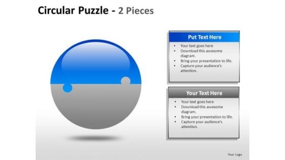 2 Factors Business Circular Puzzle Pieces PowerPoint Slides And Ppt Diagram Templates