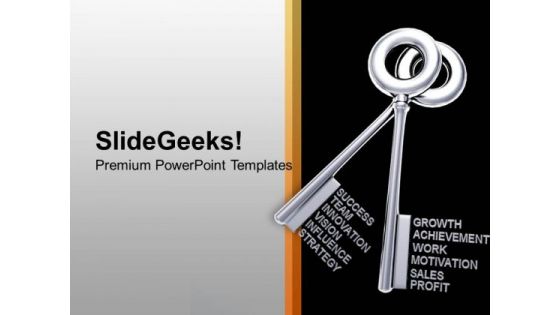 2 Silver Keys Interconnected Success PowerPoint Templates Ppt Backgrounds For Slides 0113