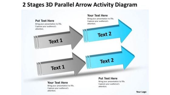 2 Stages 3d Parallel Arrow Activity Diagram Ppt Professional Business Plans PowerPoint Templates