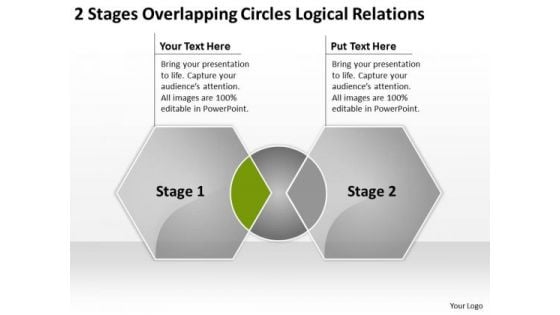 2 Stages Overlapping Circles Logical Relations Sample Business Plan PowerPoint Slides