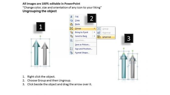 2 Stages Parallel Arrows Represent Flows Best Business Plan Software PowerPoint Templates