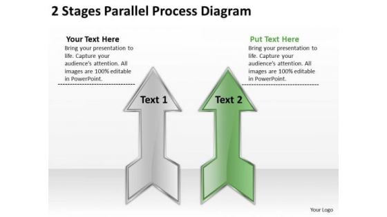 2 Stages Parallel Process Diagram Ppt Best Business Plan Templates PowerPoint Slides