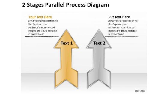 2 Stages Parallel Process Diagram Record Label Business Plan PowerPoint Templates