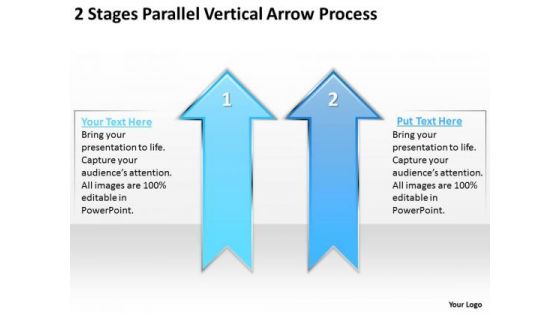 2 Stages Parallel Vertical Arrow Process Personal Training Business Plan PowerPoint Templates