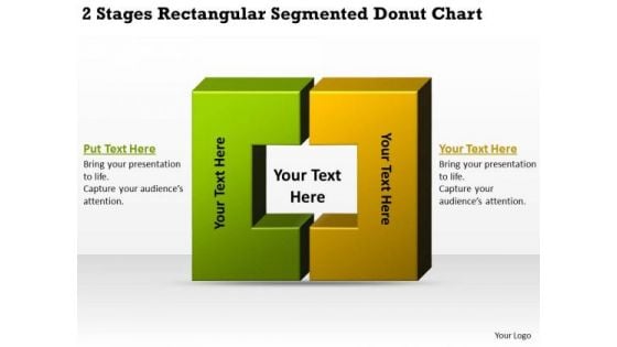 2 Stages Rectangular Segmented Donut Chart Business Plans Online PowerPoint Slides