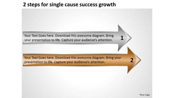 2 Steps For Single Cause Success Growth Ppt Business Plans Restaurants PowerPoint Templates