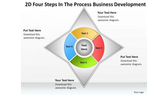 2d Four Steps In The Process Business Development Ppt Plan Ideas PowerPoint Slides