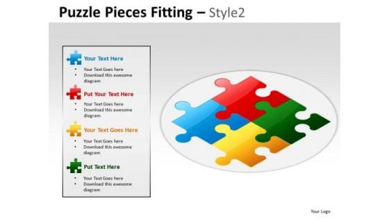 2x2 Puzzle Pieces Fitting PowerPoint Slides And Ppt Diagram Templates