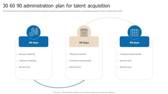 30 60 90 Administration Plan For Talent Acquisition Structure PDF