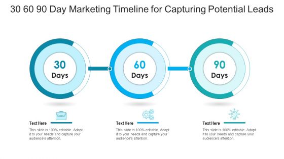 30 60 90 Day Marketing Timeline For Capturing Potential Leads Ppt PowerPoint Presentation Gallery Slide Portrait PDF