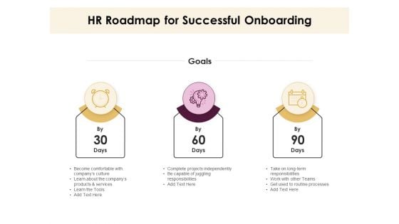 30 60 90 Day Plan HR Roadmap For Successful Onboarding Ppt Portfolio Designs Download PDF