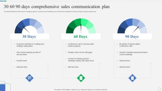 30 60 90 Days Comprehensive Sales Communication Plan Slides PDF