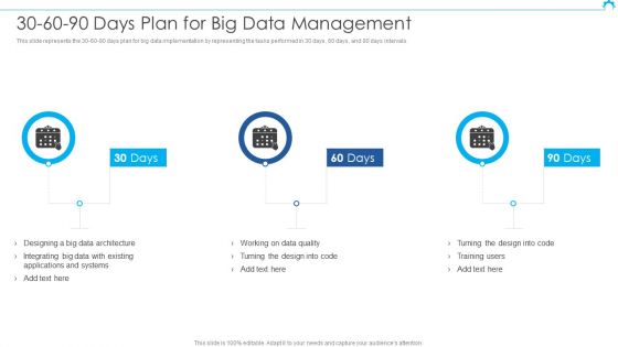 30 60 90 Days Plan For Big Data Management Graphics PDF