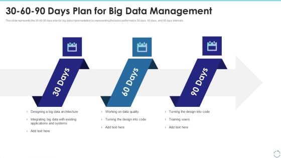 30 60 90 Days Plan For Big Data Management Ppt Styles Images PDF