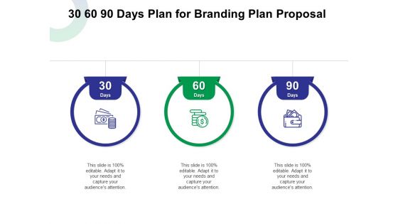 30 60 90 Days Plan For Branding Plan Proposal Ppt Infographic Template Information PDF