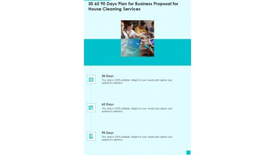 30 60 90 Days Plan For Business Proposal For House Cleaning Services One Pager Sample Example Document 30 60 90 Days Plan For Business Proposal For House Cleaning Services One Pager Sample Example Document