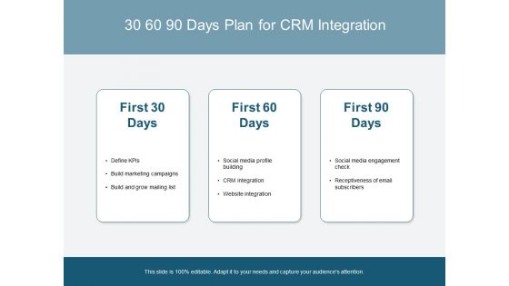 30 60 90 Days Plan For CRM Integration Ppt PowerPoint Presentation Model Themes 30 60 90 Days Plan For CRM Integration Ppt PowerPoint Presentation Model Themes