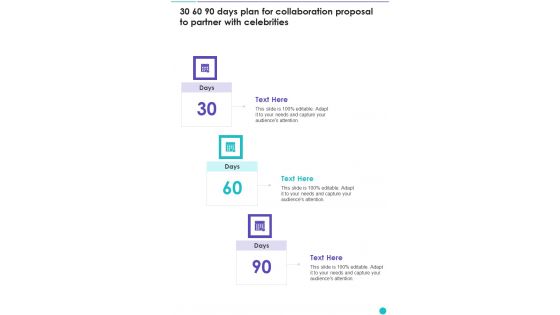 30 60 90 Days Plan For Collaboration Proposal To Partner With Celebrities One Pager Sample Example Document 30 60 90 Days Plan For Collaboration Proposal To Partner With Celebrities One Pager Sample Example Document