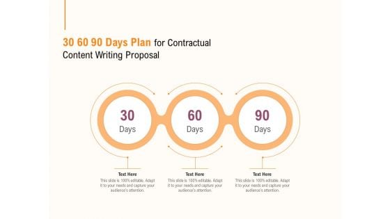 30 60 90 Days Plan For Contractual Content Writing Proposal Ppt PowerPoint Presentation Styles Templates PDF