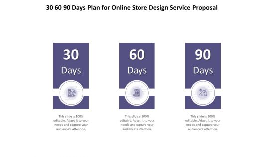 30 60 90 Days Plan For Online Store Design Service Proposal Ppt PowerPoint Presentation Slides Introduction